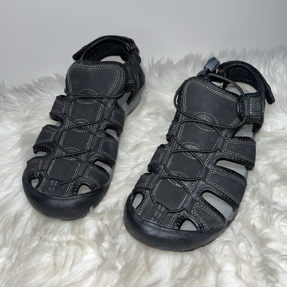 Men’s Sandals Mens Size 8‎ M Black Closed Toe Fisherman Hiking Camping Shoes